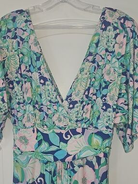 Lilly Pulitzer Tropical Print Dress in Navy, Mint & Pink